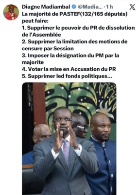Assemblée nationale : Les actes que peuvent poser la majorité de PASTEF, selon Madiambal