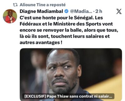 Pape THIAW sans contrat ni salaire, Madiambal montre au créneau : "C'est une honte pour le Sénégal"