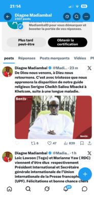Nécrologie : Serigne Cheikh Saliou MBACKÉ est rappelé à Dieu !