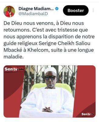 Nécrologie : Serigne Cheikh Saliou MBACKÉ est rappelé à Dieu !