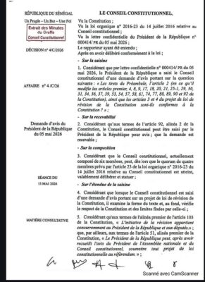 Projet de révision constitutionnelle : La réponse du CC sur la demande d’avis du Président connue !
