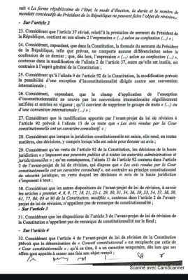 Projet de révision constitutionnelle : La réponse du CC sur la demande d’avis du Président connue !