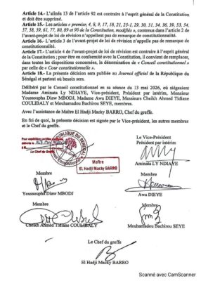 Projet de révision constitutionnelle : La réponse du CC sur la demande d’avis du Président connue !