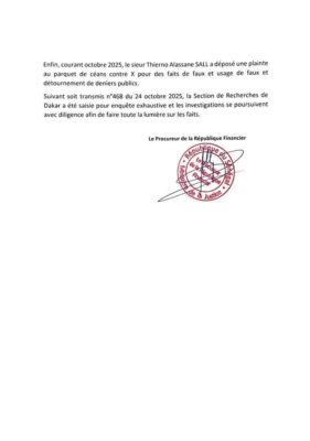 Dossier ASER : Le PJF rompre le silence, TAS annonce une très mauvaise nouvelle !