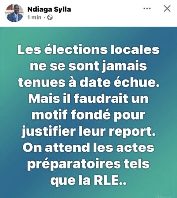 "Les élections locales ne se sont jamais tenues à date échue. Mais…", avertit Ndiaga SYLLA