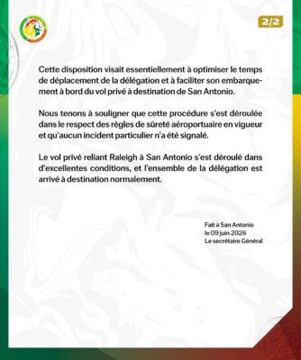 Déplacement des Lions aux USA : La FSF apporte des clarification sur la procédure de contrôle de sécurité