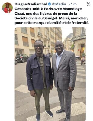 Paris : Rencontre entre Madiambal Diagne et Moundiaye Cissé