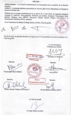 Recours contre la réintégration de SONKO à l’AN : Le Conseil constitutionnel se déclare INCOMPÉTENT !