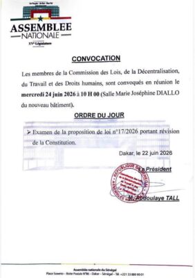 Révision de la Constitution : L’Assemblée convoque les membres de la commission des Lois, mercredi