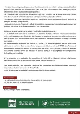 PASTEF Pikine Nord : Le coordonnateur Kéba Ndiaye retiré des groupes WhatsApp du parti
