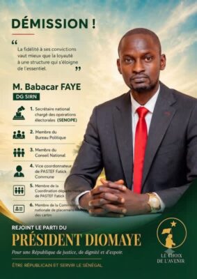PASTEF-Fatick : Babacar FAYE quitte SONKO et rejoint Diomaye FAYE