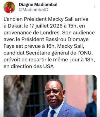 Audience : Le Chef de l’État recevra Macky Sall, vendredi prochain à 16H