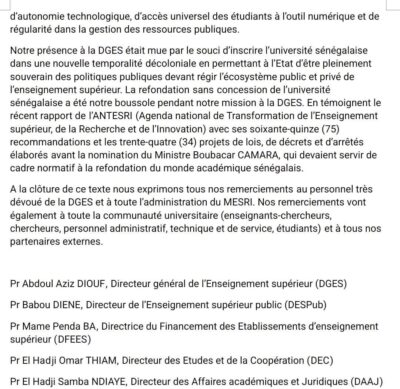 Ministère de l’Enseignement supérieur : 05 Directeurs claquent la porte !