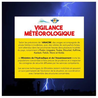 Orages et pluies attendus dans plusieurs localités : L’invite du Ministère de l’Assainissement