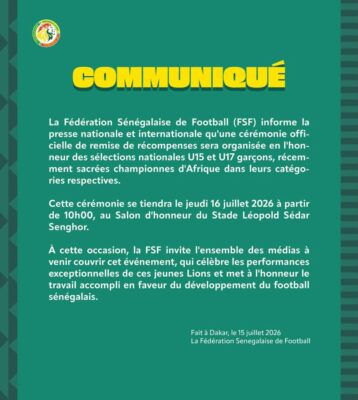 Sacrés des U15 et U17 : Une cérémonie de remise de récompenses organisée, demain jeudi