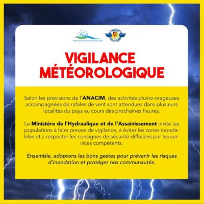 Des activités pluvio-orageuses attendues dans les prochaines heures : Alerte aux populations !