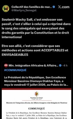 "Soutenir Macky Sall, c'est endosser son passif" : Le collectif des familles des martyrs hausse le ton !