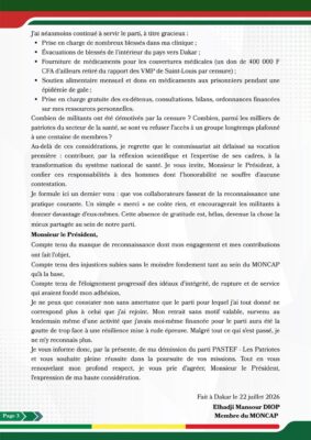 Politique : Dr Mansour Diop, Directeur Général de l’hôpital Aristide le Dantec démissionne de PASTEF