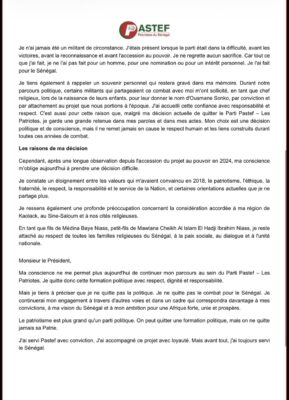 Démission : Pastef perd un ténor à Kaolack, Cheikh Baye Mbaye Niass Al Kaolackhi claque la porte