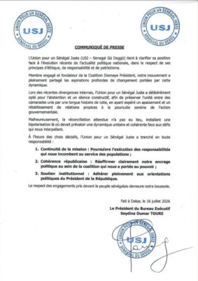 Politique : Capitaine Touré soutient le PR Diomaye Faye et réaffirme son ancrage dans la coalition