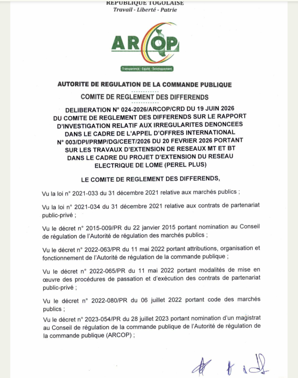 Togo : Révélations sur les défaillances de l'espagnol AEE Power dans le projet PEREL