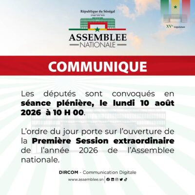 Assemblée nationale : Les Députés officiellement convoqués, ce lundi 11 août