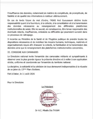 Crise dans la Santé : L’ASAS And Gueusseum décrète la rétention des données sanitaires et sociales