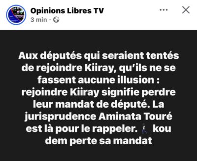 "Kou dem perte sa mandat" : PMD prévient les députés qui seraient tentés de rejoindre KIIRAAY