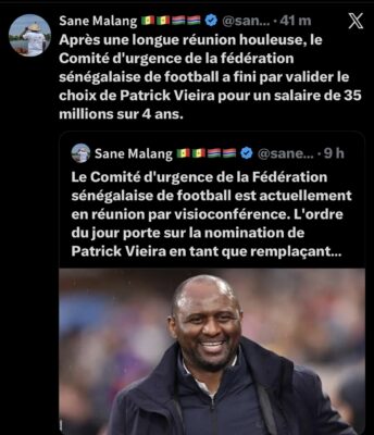 Équipe nationale : La FSF valide le choix du technicien français Patrick Viera