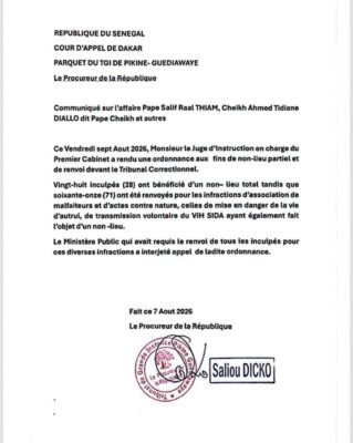 Affaire Pape Cheikh Diallo : Le Parquet attaque la décision du Juge d'Instruction