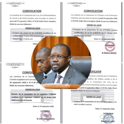Carte d’identité CEDEAO, Code pétrolier, santé carcérale, lois de finances : Ces dossiers au menu des commissions de l’AN