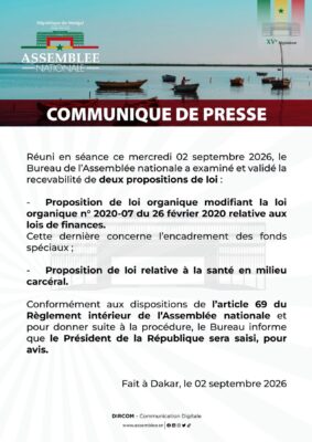 Fonds spéciaux et santé carcérale : Le Bureau de l’Assemblée nationale donne son feu vert !