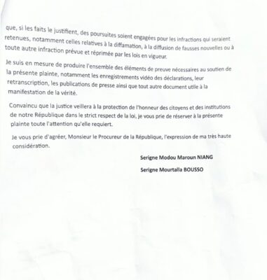 Propos de SONKO à Touba : Le porte-parole des plaignants auditionné par la SU