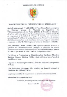 Urgent : Dahirou Thiam n’est plus le Directeur général de l’ARTP !