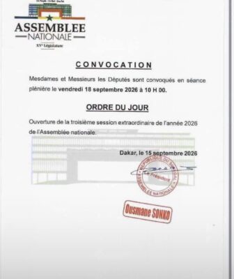 Assemblée : Les Députés convoqués pour l’ouverture de la troisième session extraordinaire, vendredi