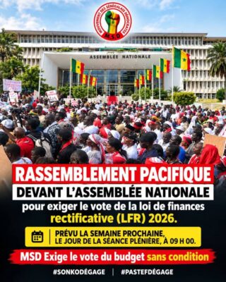 LFR 2026 : Le Mouvement MSD appelle à manifester devant l’Assemblée nationale