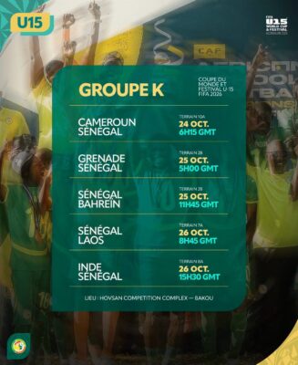 Mondial U15 : Les Lionceaux U15 champions d’Afrique s’envolent pour l’Azerbaïdjan