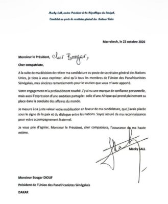 Retrait de sa candidature à l’ONU : Macky Sall remercie Bougar Diouf et l’UPS pour leur soutien
