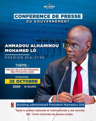 Rejet LFR 2026 : Ahmadou Alhaminou Mohamed LO face à la presse, ce dimanche