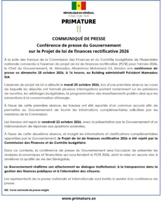 Rejet LFR 2026 : Ahmadou Alhaminou Mohamed LO face à la presse, ce dimanche