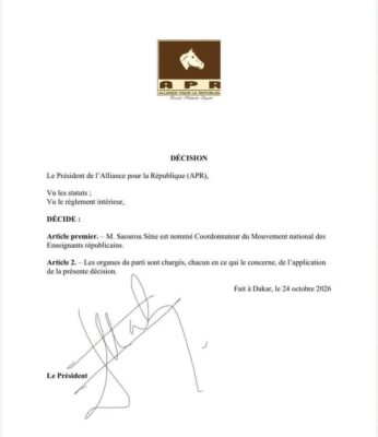 APR : Macky Sall procède à deux nouvelles nominations au sein du Secrétariat Exécutif