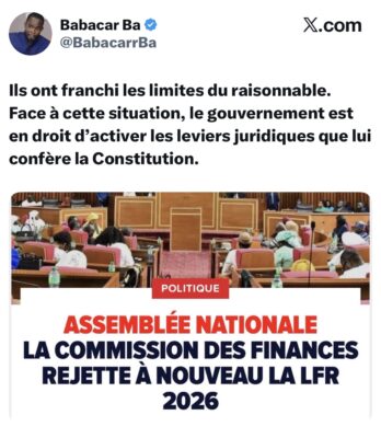 Nouveau rejet de la LFR, Babacar Ba dézingue les députés de PASTEF : "Ils ont franchi les limites du raisonnable"